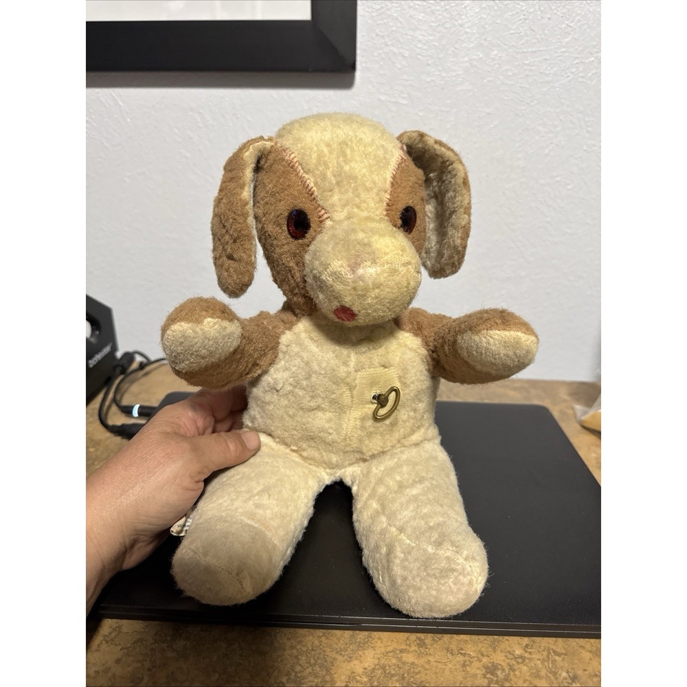 Vintage Stuffed Dog Ideal Toy Wind Up